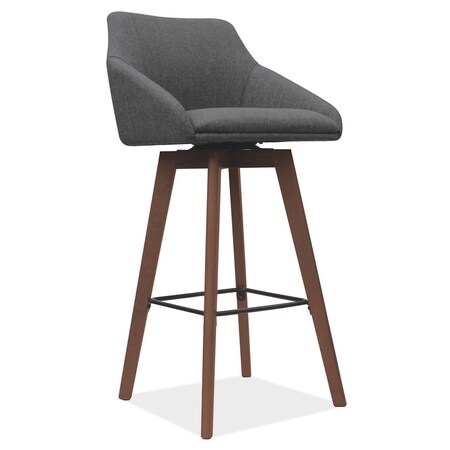 Officesource Arbor Collection Swivel Stool with Brown Wood Legs 11871FGR